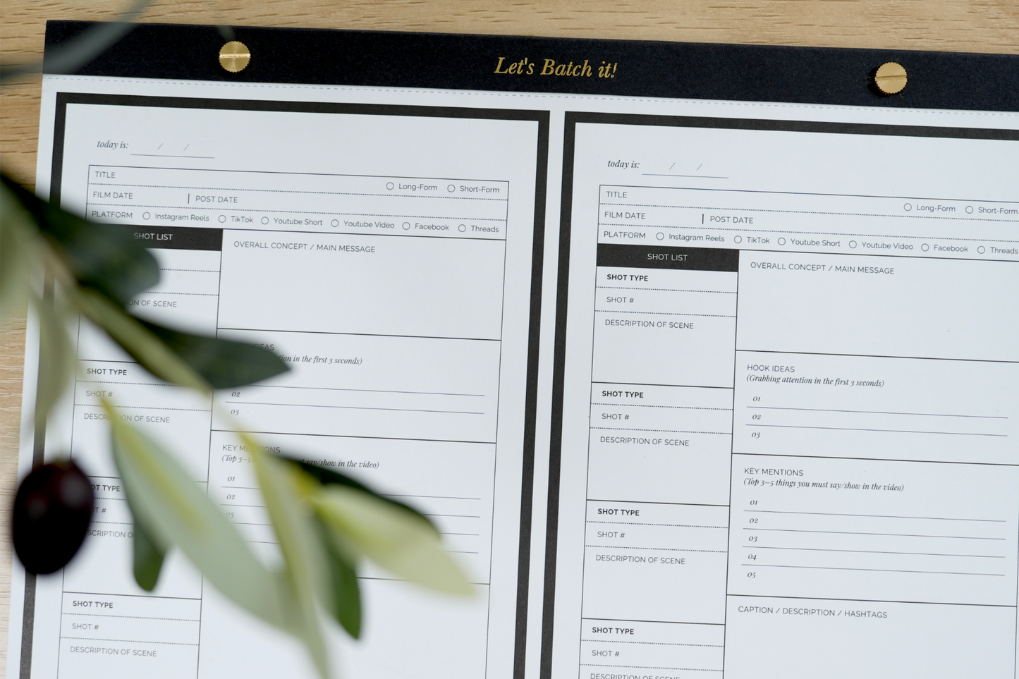 Let’s Batch It – Video Planning Notepad