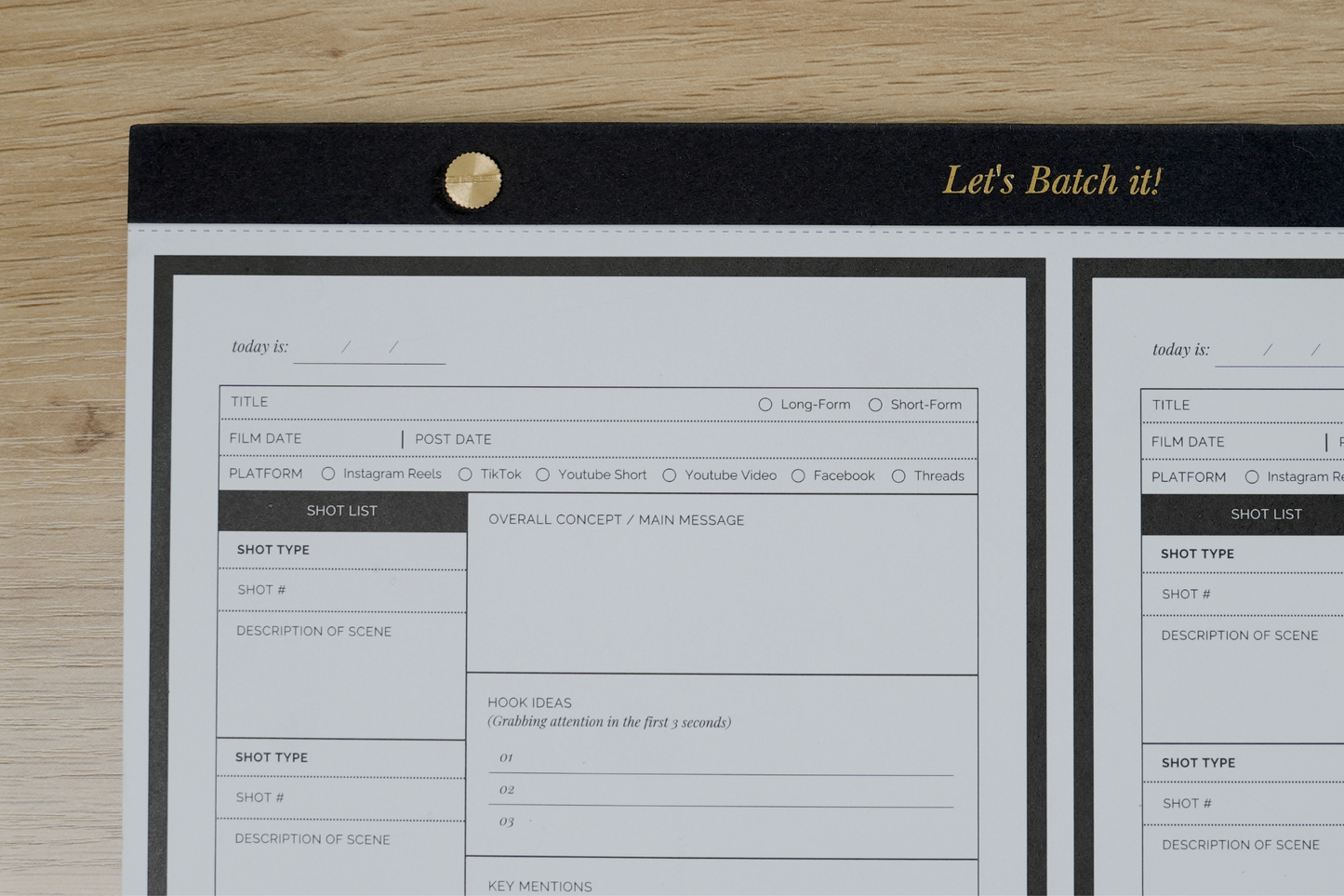 Let’s Batch It – Video Planning Notepad