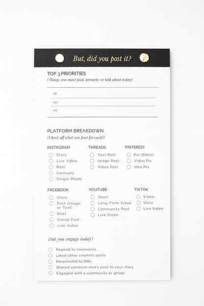 But Did You Post It? – Content Checklist Notepad