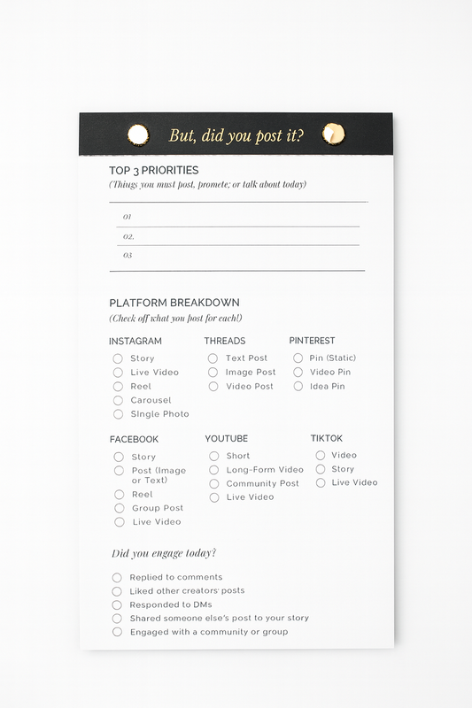 But Did You Post It? – Content Checklist Notepad